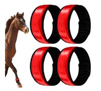 Bandes LED pour Jambes de Cheval,4 Pièces Jambières Équestres Visibles - 4 Modes de Réglage pour Chevaux,Sécurité Équestre pour Parades Fermes Randonnées Nocturnes et Centre Équestre