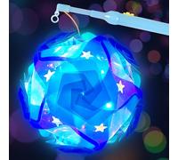 Bandes Lumineuses,Lanterne Portable pour Enfants,Lanterne Assemblée Bricolage,Lanternes Colorées Portatives pour Halloween,Saint,Noël des Enfants (Windmill Blue)