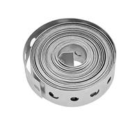 Bandes métalliques avec trous - 2 rouleaux de sangle de fixation en acier galvanisé avec design perforé - 1,9 cm - 3/4" - 3 m - Pour supports de clôture - Cerclage suspendu pour plomberie et projets