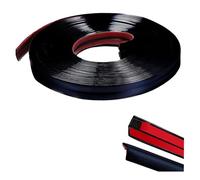 Bandes murales autocollantes en WZERHO - 5 m x 2 cm - Bande chromée autocollante - Protection des bords de table - Bandes décoratives autocollantes - Noir