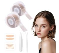 Bandes Paupières 1200 Pcs, Bandes de Levage à Double Paupière Invisibles, Autocollants Instantanés pour Paupières, Bandes Autocollantes pour Les Yeux avec Fourchette en Y & Brucelles Couleur de Peau