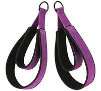Bandes Pilates double boucle violet vibrant, sangles rembourrées pour poignets et chevilles en nylon, avec anneau D en métal renforcé, pour reformer, entraînement du centre, yoga et fitness