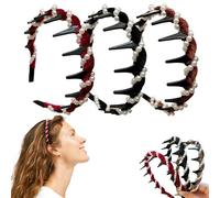 Bandes pour Cheveux avec Dents,Bandeau Anti-Dérapant Vague Pour Les Femmes Avec Dents - Accessoire Coiffure avec Picots, Idée Cadeau Féminin
