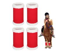 Bandes pour jambes de cheval rouges | elles sont fabriquées en matériau peluche doux et doux pour la peau qui s'adapte