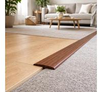 Bandes profilées en T de 1 à 10 m et profils de transition pour sols stratifiés, bande de séparation plate de 5,1 cm pour seuils de porte et joints de planches stratifiées et de carreaux (noyer, 5,1