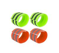 - Bandes réfléchissantes de cyclisme pour poignet 4pcs, 25x4,8cm 2 Vert/2 Orange