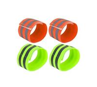 - Bandes réfléchissantes de cyclisme pour poignet et cheville 4pcs, Orange/Vert