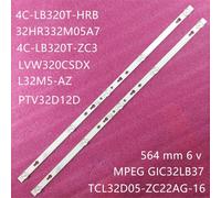Bandes rétro-éclairage LED tv GOLDSTAR LT-32T510R, TCL32R3000, TCL32D05-ZC22AG-16, 5S1P, TCL32D05-ZC22AG-17, règles 2 piece For 1TV Nipseyteko