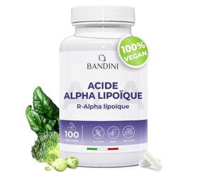 Bandini® Acide Alpha-Lipoïque 100 Gélules Végétales très Puissantes | Antioxydant Naturel adapté à un régime Végétalien | Sans Agents de Remplissage Synthétiques | ALA Alpha Lipoique | 100% Vegan