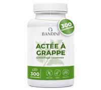 Bandini® Actée à grappe 300 comprimés | Cimicifuga racemosa 300 mg par dose | Actaea racemosa rhizome extrait sec | Complément alimentaire 100% Vegan | Supplément Naturel et Végétalien | Pour femmes