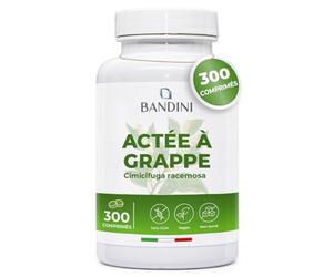 Bandini® Actée à grappe 300 comprimés | Cimicifuga racemosa ou Actaea racemosa rhizome extrait sec | Complément alimentaire Vegan | 300 mg par dose quotidienne | Supplément Naturel et Végétalien