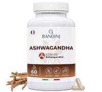 Bandini® Ashwagandha KSM-66® Vegan - Stress, Sommeil, Énergie, Bien-Être - Qualité KSM-66 Pure - Supplément naturel de Poudre Withania Somnifera (Ginseng indien) - Antioxydant naturel - 60 Gélules