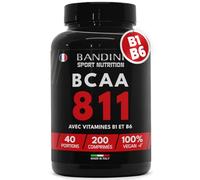 Bandini® BCAA 8.1.1 | Acides Aminés à Chaîne Ramifiée, Leucine, Isoleucine, Valine + Vitamine B1 et B6 | Récupération Musculaire Pré et Post Workout | Acide Amines 8:1:1 (200 unité (Lot de 1))