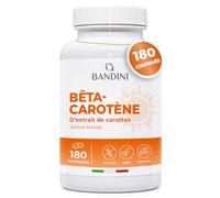 Bandini® Bétacarotène Bronzage Intense 180 comprimés | Bêta Carotène Extrait de Carotte avec Vitamine A | Peau & Système immunitaire | Beta Carotene 100% naturel, Sans OGM, ni Gluten et Lactose