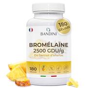 Bandini® Bromélaïne Fort | 180 gélules végétaliennes gastro-résistantes | 1000 mg - 2500 GDU par dose jour (2 capsules) | Approvisionnement de 3 mois | Absorption maximale | Extrait naturel d'ananas