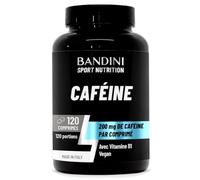 Bandini® Caféine Anhydre 200 mg par dose | 120 comprimés | Pure Caffeine | avec Vitamine B1 | Cafeine pour énergie & métabolisme | Sans sucre ni Arômes | Hautement Dosé, Végétalien | Facile à avaler
