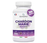 Bandini® Chardon-Marie 366 comprimés de 300mg | 1200 mg/jour, supplément alimentaire à base de silymarine | Régénérant Foie, Protection, Détox et Digestion | Extra Fort, Naturel et 100% Végétalien