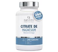 Bandini® Citrate de Magnesium 1.480 mg dont 440 mg de Magnésium Élémentaire | par Portion, 240 Gélules Vegan (8 Mois) - Contribue à une Fonction Musculaire Normale - Complément Vegan, sans Gluten ni OGM