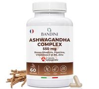 Bandini® Complexe Ashwagandha KSM-66® avec Rhodiola rosea, zinc, vitamines E et B6 - Withania somnifera Hautement dosé - 60 gélules végétaliennes - Complément alimentaire naturel - Sans additifs