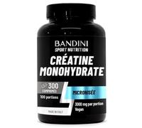 Bandini® Créatine Monohydrate 300 Comprimés (+3 Mois) 3000mg à dose - Augmente les Performances Physiques & la Force Musculaire - Booster Musculation Puissant - Creatine Micronisée 100% Pure et Vegan