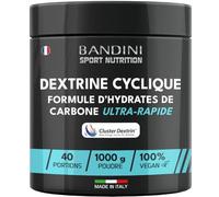 Bandini® Cyclic Dextrin Powder (Dextrin® Cluster) 1000 g - Dextrine Cyclique - Hydrates de carbone de première qualité à forte ramification - Energie accrue grâce à une formule brevetée - Végétalien
