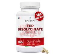 Bandini® Fer Bisglycinate 80mg 180 Gélules (6 Mois) + Vitamine C et Acerola - Complément Alimentaire Absorption & Biodisponibilité maximale - Pour Fatigue & Système Immunitaire - Capsules Végan