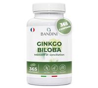 Bandini® Ginkgo Biloba 6000mg 365 comprimés (1 an) 50:1 Extrait pur de Ginko Biloba avec Flavones Glycosides et Terpènes Lactones, Complément alimentaire haute dose, nootropique, Sans OGM, 100% Vegan