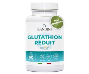 Bandini® Glutathion 250 mg par Gélule | L-Glutathion Setria Bioactif Réduit | 60 Gélules | Complément à Haut Dosage et Absorption | Puissant Antioxydant Naturel Foie | Capsules végétaliennes, Kosher