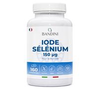 Bandini® IODE 150 mcg + SELENIUM 100 mcg | 160 comprimés d'Iode | Iodure de Potassium KI + Sélénium L Méthionine | Haute Absorption, Iodine Haute Dose, 100% Végétarien, Sans OGM | Pour la thyroïde