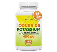 Bandini® Iodure de Potassium 365 comprimés 400mcg Vegan - Supplément d'iode