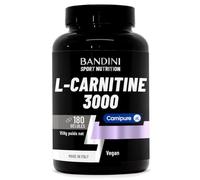Bandini® L-Carnitine 3000, 180 gélules avec Carnipure® à Haute Dose, Supplément sportif avec L Carnitine Tartrate, Pure Carnitin à haute absorption et biodisponibilité, Vegan et sans additifs