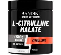 Bandini® L-Citrulline Malate poudre 2:1 500g | Solubilité optimale, pur | vegan, haute dose, sans additifs ni OGM | Citrullin Malat powder pour les athlètes | Booster musculation et fitness | 3g/jour