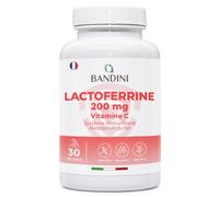 Bandini® LACTOFERRINE Pure 200mg par Capsule - Gélules Hautement Dosées avec 60mg de Vitamine C - 30 Capsules - Lactoferrin pour renforcer le Système Immunitaire - Régule l'Absorption du Fer - No Ogm