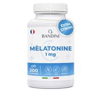 Bandini® Mélatonine 200 comprimés (plus de 6 Mois) | 1 mg par Micro-comprimé Facile à Avaler | Support pour Sommeil rapide, Jet Lag & meilleur Repos | Complément de Melatonin Pur Haute Dose, Sans OGM