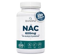 Bandini® NAC N-Acétyl-Cystéine 600mg - 220 Gélules - Synthèse du Glutathion | N-Acetyl-Cysteine Complément Antioxydant- N Acétylcystéine Biodisponible Absorption Rapide - +7 Mois - Sans Gluten
