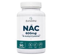 Bandini® NAC N-Acétyl-Cystéine 600mg - Haute Biodisponibilité - Antioxydant | Synthèse du Glutathion - Soutient le système immunitaire - Sans Additifs - 100% Vegan - 90 Comprimés avec Acetyl Cysteine