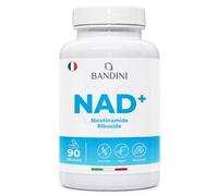 Bandini® NAD+ Nicotinamide Riboside Chloride 300 mg | 3 mois d'approvisionnement | Booster de NAD | Énergie, Anti-Aging et contre la fatigue | 90 gélules végétales | Chlorure de nicotinamide Vegan