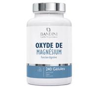 Bandini® Oxyde de magnésium 240 gélules, 664 mg par gélule | Contient 400 mg de Magnesium élémentaire - Booster énergétique, soutien la Digestion - Haute dose, 100% végan