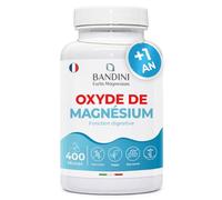 Bandini® Oxyde de magnésium 400 gélules (+1 an), 664 mg (dont 400 mg de magnesium élémentaire) par gélule, Contre la Fatigue, Soutient le Système Digestif, Magnesium à Haut dose, 100% Végétalien