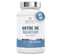 Bandini® Oxyde de magnésium 400 gélules (+1 an), 664 mg par gélule | dont 400 mg de magnesium élémentaire, Contre la Fatigue, Soutient le Système Digestif, Magnesium à Haut dose, 100% Végétalien
