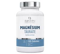 Bandini® Taurate de magnésium 2000mg par portion | 120 gélules végétales | Haute Absorption et pureté | 160mg Magnesium élémentaire (43% VNR) | Sans OGM | Doux pour l'Estomac, Formule facile à prendre