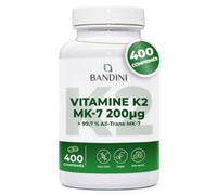 Bandini® Vitamine K2 MK7 400 Comprimés à Fort Dosage (+ 1 an) | 200 mcg