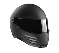 Bandit Casques de Moto Intégral Fighter Noir Mat Visière Transparente Streetfighter Style Custom Biker Noir Mat Casque de Moto Visière Claire Homologué FIMB (M)