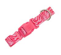 Bandit - Collier en Nylon pour Chien stylé - Pink Zebra - Taille S | Lavable en Machine - Tour de Cou 23-30cm - Résistance 300kg - Boucle Plastique - Anneau Métal - Promenade Sécurisée