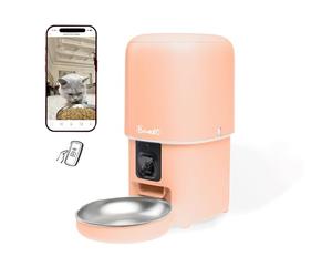 Bandit - Distributeur de croquettes Intelligent pêche - Suivi diététique pour Chats et Petits Chiens - Programmation jusqu'à 15 Repas - Caméra HD & Micro - Réservoir 4L hermétique