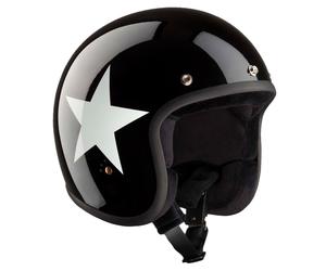 Bandit ECE Jet Star Casque Jet, Blanc/Noir, Taille XS (53/54)