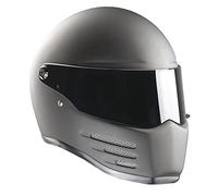 Bandit Fighter Casque de moto intégral Noir mat Visière transparente Streetfighter Custom Biker Style Dull Black Motorcycle Helmet Clear Visor Homolgado FIMB (XL)