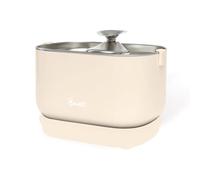 Bandit - Fontaine à Eau Filaire pour Chat 2,5L - Filtration 4 étapes - Ultra silencieuse inférieure 30dB - Acier Inoxydable - Plateau et Embout Compatibles Lave-Vaisselle - Crème