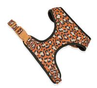 Bandit - Harnais pour Chien Stylé - Design Léopard Élégant - Taille M | Tour de Cou 40-55cm / de poitrail 45-70cm - Boucles en Laiton - Nylon - Ajustable, Durable et Lavable en Machine