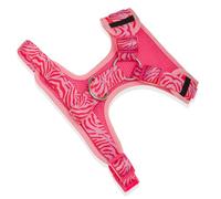 Bandit - Harnais pour Chien Stylé - Pink Zebra - Nylon - Taille S | Tour de Cou 30-45cm / de poitrail 35-50cm - Design Zébré Élégant - Boucles en Laiton - Ajustable, Durable & Lavable Machine